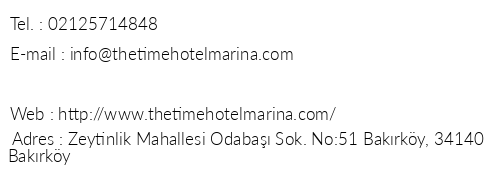 The Time Hotel Marina telefon numaralar, faks, e-mail, posta adresi ve iletiim bilgileri